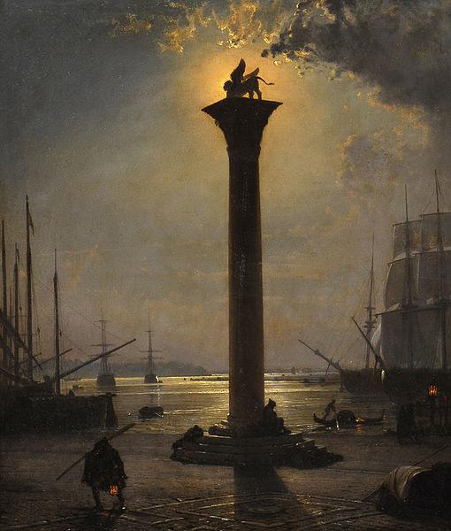 Friedrich Nerly Piazetta San Marco im Mondschein oil painting image